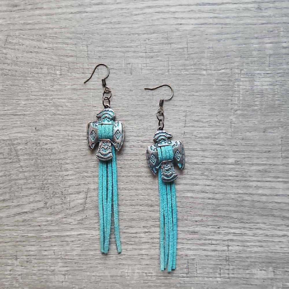 Pigness & Conpany Artisan Turquoise Fringe Earrings